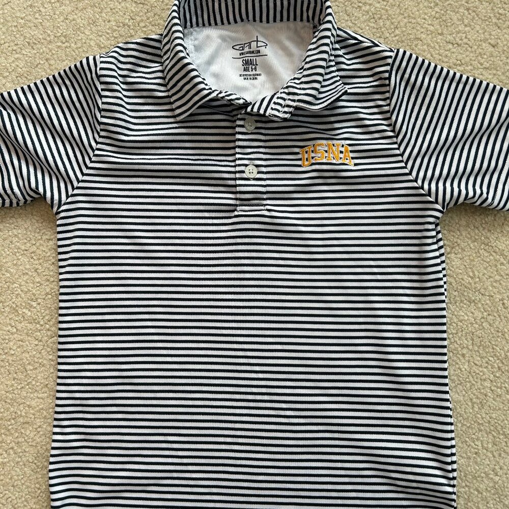 USNA Striped Golf Polo Shirt